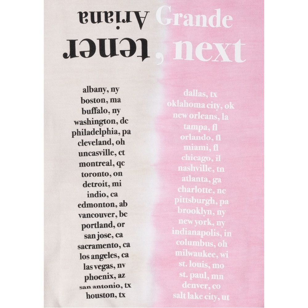 ARIANA GRANDE Sweetener Thank U Next World Tour SWT Split Color T-Shirt XL NEW - Picture 6 of 10